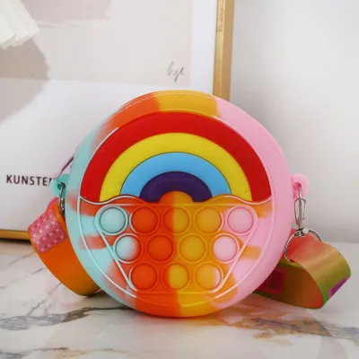 Kids Baby Fashion Cute Cartoon Candy-Colored Donut Silica Gel Waist Bag