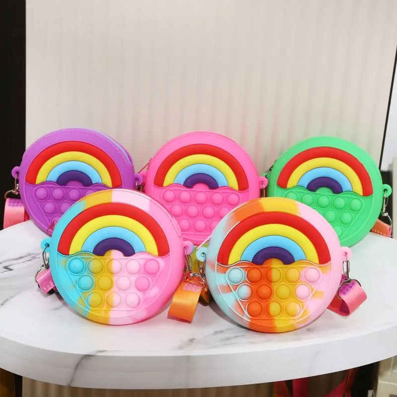 Kids Baby Fashion Cute Cartoon Candy-Colored Donut Silica Gel Waist Bag