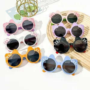 Children Kids Baby Fashion Cartoon Cute Bowknot Square Frame Sunglasses with AC Lens and PC Frame