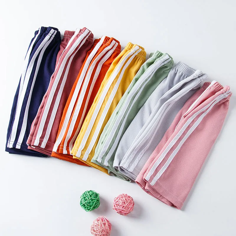 Children Kids Baby Fashion Unisex Casual Basic Stripes Shorts Middle Waist Polyester Summer Shorts