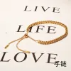 A【5171】Woven Pull Bracelet Gold