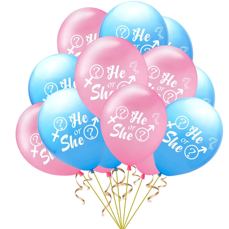 Baby Shower Supplies Gir Or Boy Gender Reveal Balloon He Or She Latex Balloon