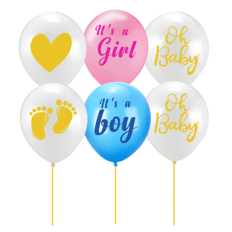 12 Inch Printedd Heart Foot Latex Balloon Baby Shower It'S A Boy Gender Reveal Party Supplies