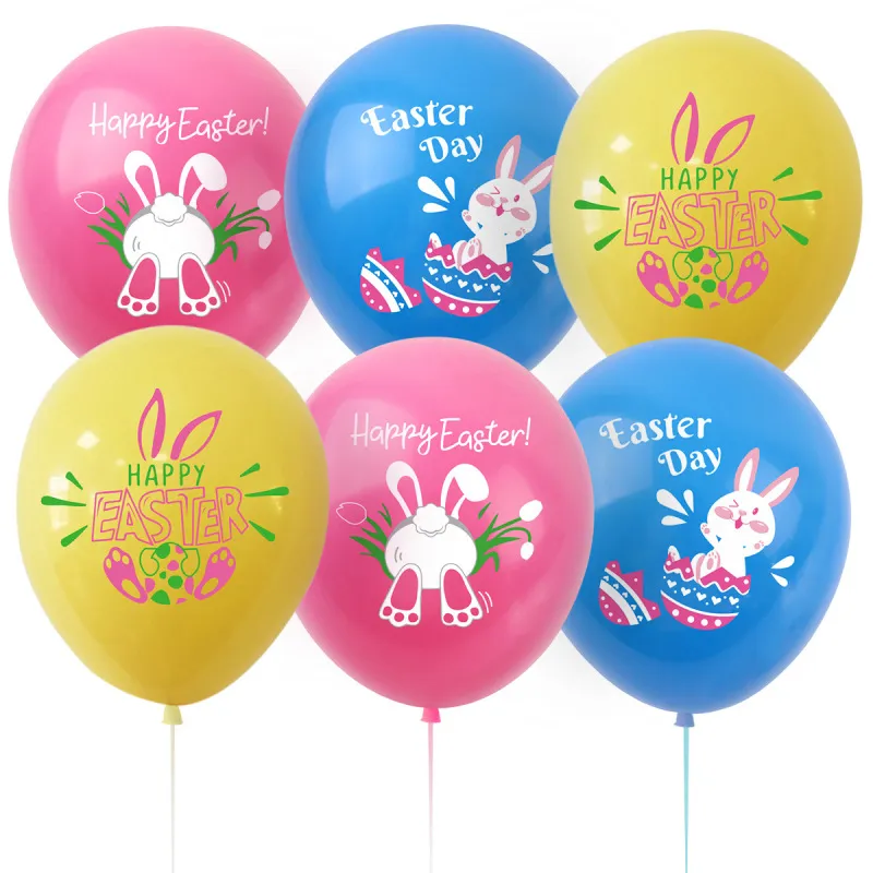 Easter Party Cute Bunny Printing Latex Balloon Decoration