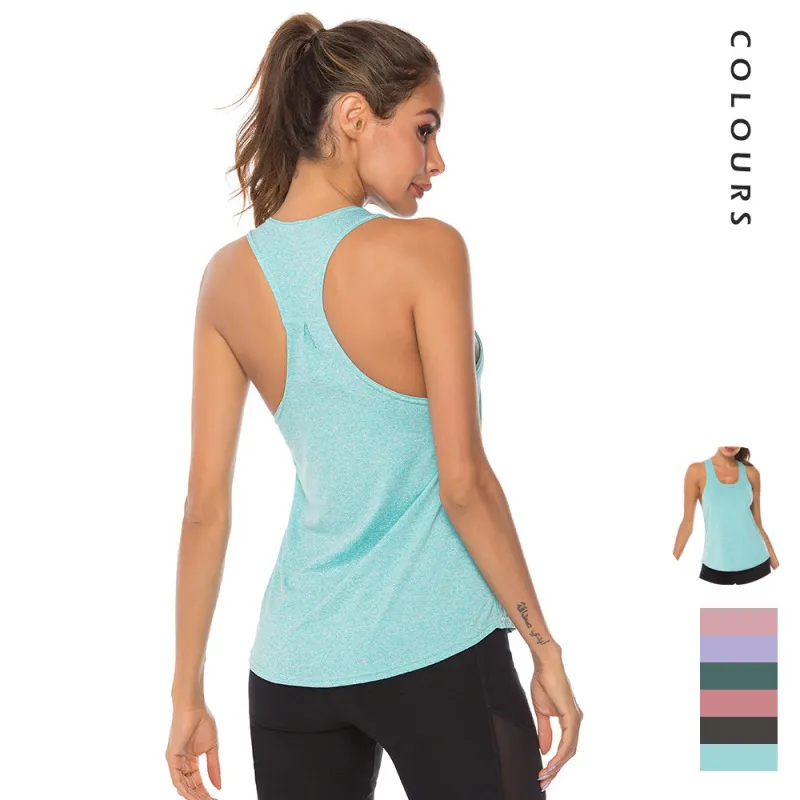Women Loose Fit Moisture Wicking Sports Racerback Tank Top