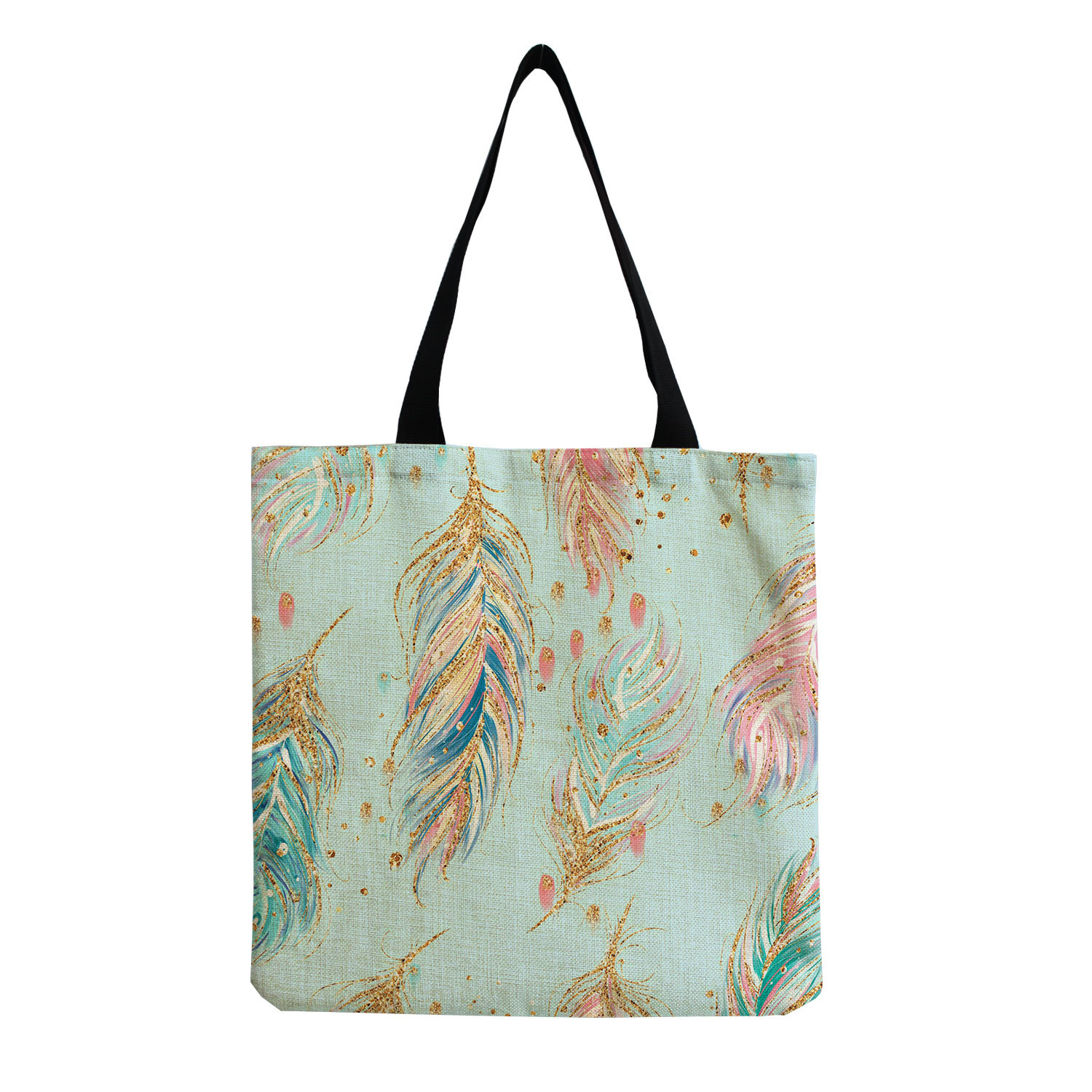 Wholesale Women Fashion Feather Print Creative Tote Bag