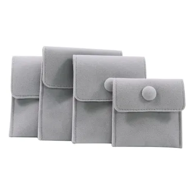 Women Fashion Solid Color Button Cloth Gift Bag for Jewelry Packaging