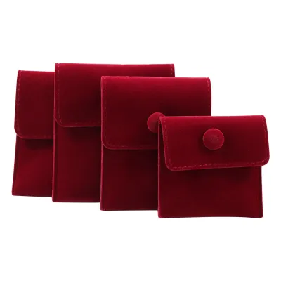Women Fashion Solid Color Button Cloth Gift Bag for Jewelry Packaging