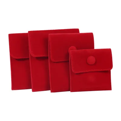 Women Fashion Solid Color Button Cloth Gift Bag for Jewelry Packaging