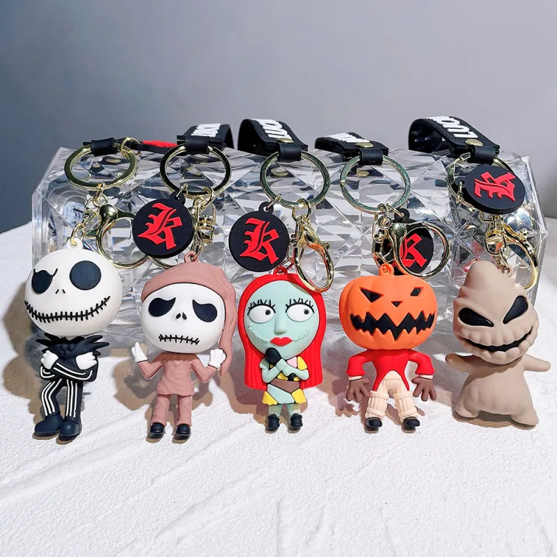 Halloween Cartoon Scary Pumpkin Zombie Goblin Key Chains