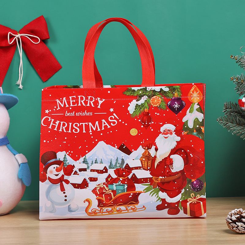 Wholesale Christmas Nonwoven Tote Bag Christmas Tree Santa Claus