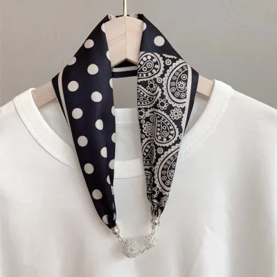 Women Fashion Magnetic Buckle Necklace Scarf