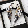 17-Five-Leaf Clover Black White(Diamond Silk Scarf)