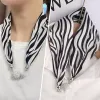 18- Zebra Stripe- Black White(Diamond Silk Scarf)
