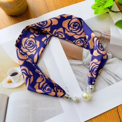Women Fashion Magnetic Buckle Necklace Scarf