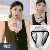 27-Diamond Grid Black Edge (Pearl Necklace Silk Scarf)