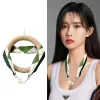 05-Rhombic Grid Fruit Green(Pearl Necklace Silk Scarf)
