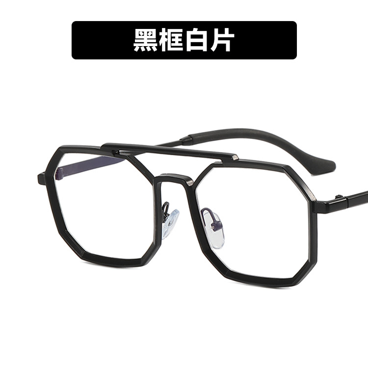 Wholesale Unisex Fashion Punk Double Bridge Polygon Sunglasses