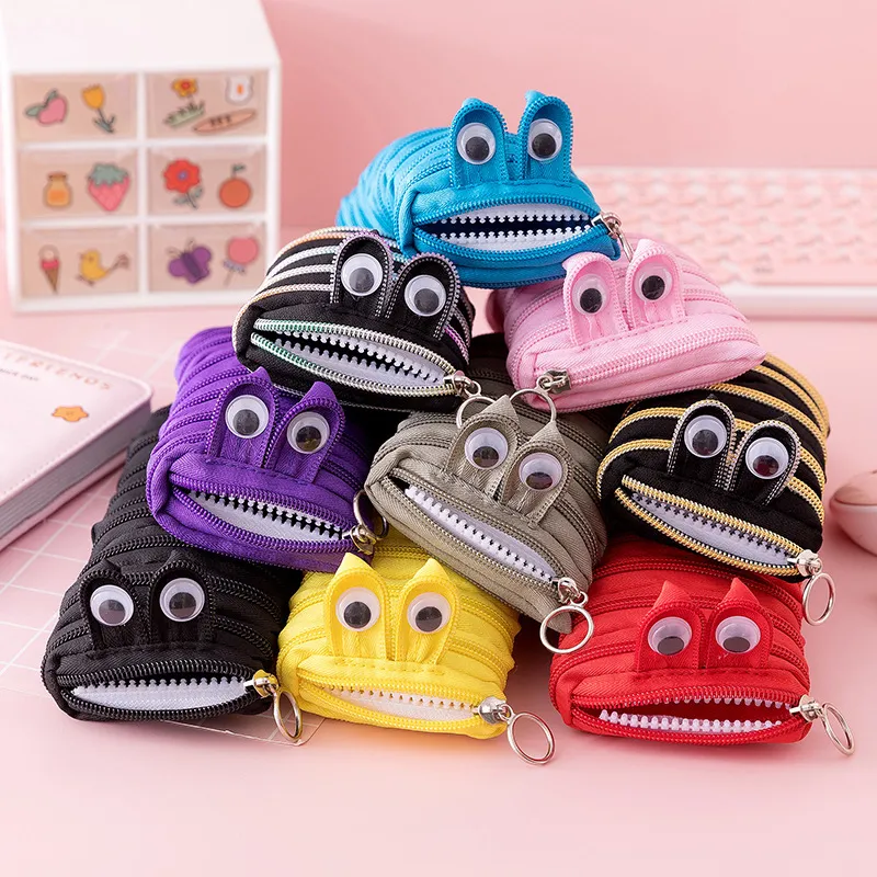 Love Caterpillar Monster Zipper Pencil Coin Purse Kids Bags