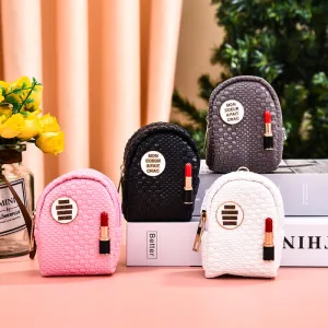 Mini Coin Purse Keychain for Kids with Animal Pattern PU Leather