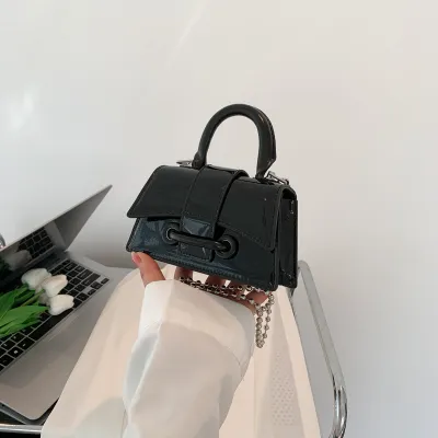 Children Kids Baby Fashion Girls Mini PU Leather Solid Color Chain Messenger Bag