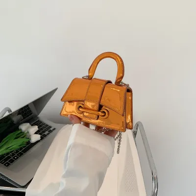 Children Kids Baby Fashion Girls Mini PU Leather Solid Color Chain Messenger Bag