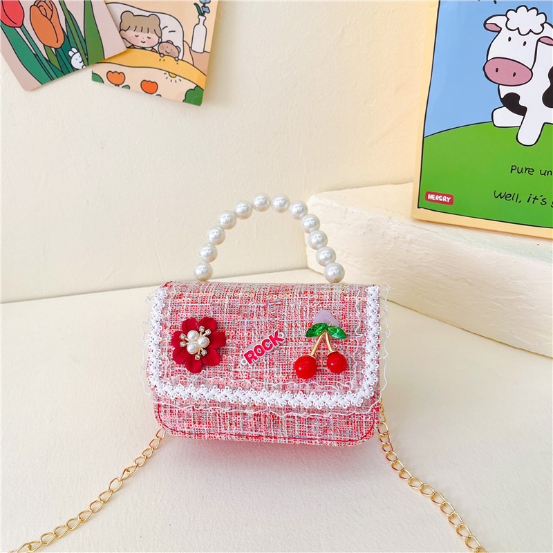 Children Pink Baby Shoulder /Purse Girls Bag & Bracelet ( Beads Strap ) New  | eBay