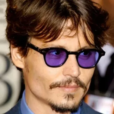 Men Vintage Rice Stud Round Frame Sunglasses Resin Lens PC Frame