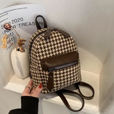 Women Fashion Box Zipper Large Capacity Backpack