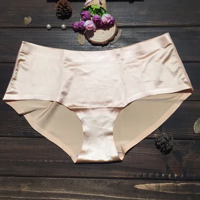 Women Glossy Seamless Mid-Waist Briefs