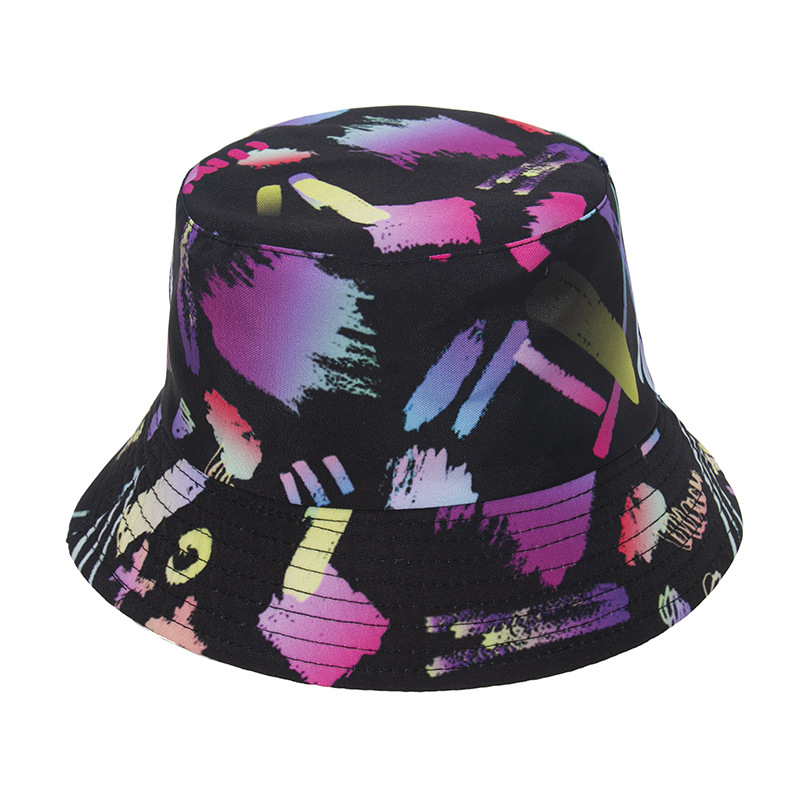 Wholesale Trendy Unisex Fishbone Pineapple Fox Print Bucket Hat