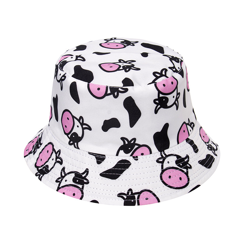 ☆GREENBUTTER☆CAT TASSEL BONNET HAT Wholesale Trendy Unisex Fishbone Pineapple Fox Print Bucket Hat