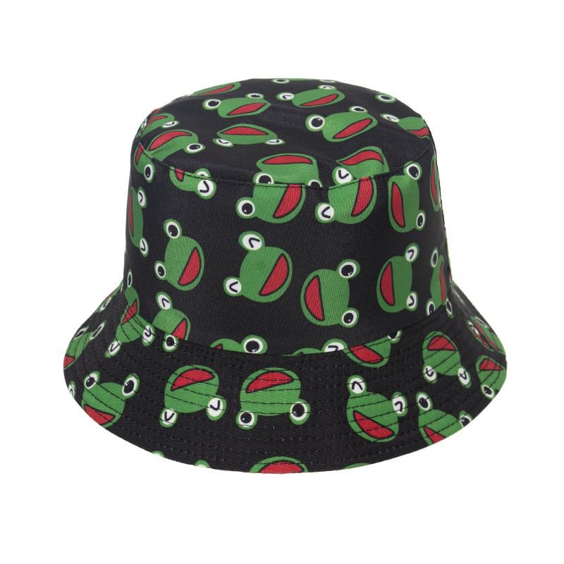 ☆GREENBUTTER☆CAT TASSEL BONNET HAT Wholesale Trendy Unisex Fishbone Pineapple Fox Print Bucket Hat