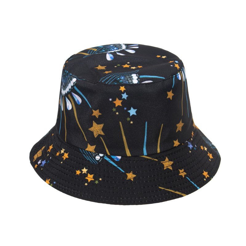 ☆GREENBUTTER☆CAT TASSEL BONNET HAT Wholesale Trendy Unisex Fishbone Pineapple Fox Print Bucket Hat
