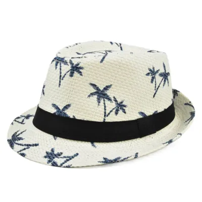 Casual Outdoor Sunshade Coconut Straw Hat Flat Top Unisex Parent-Child