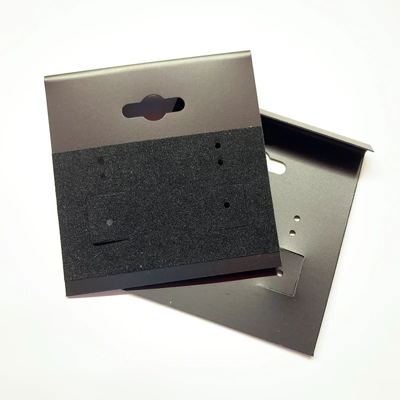 100pcs Black PVC Flocking Earring Card Jewelry Packaging Display Card