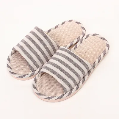 Plus Size Women Casual Open Toe Rattan Grass Linen Non-Slip Home Slippers