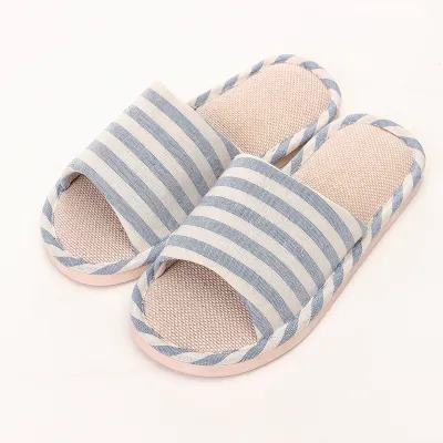 Plus Size Women Casual Open Toe Rattan Grass Linen Non-Slip Home Slippers