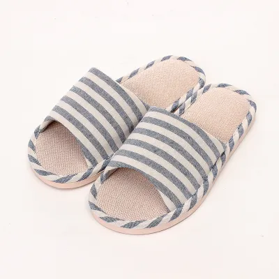 Plus Size Women Casual Open Toe Rattan Grass Linen Non-Slip Home Slippers