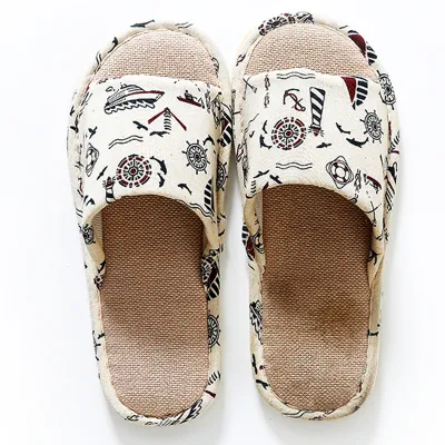Plus Size Women Casual Open Toe Rattan Grass Linen Non-Slip Home Slippers