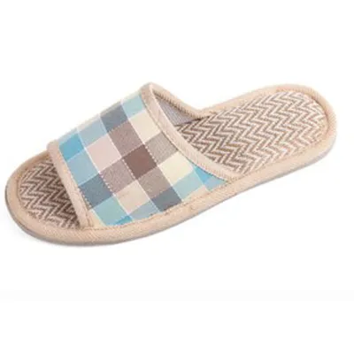Plus Size Women Casual Open Toe Rattan Grass Linen Non-Slip Home Slippers