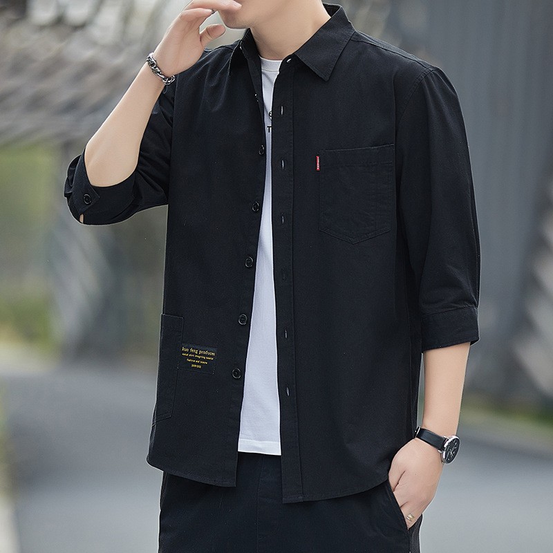 Wholesale Men Casual Lapel Long Sleeve Pocket Loose Shirt Wholesale Men Casual Lapel Long Sleeve Pocket Loose Shirt