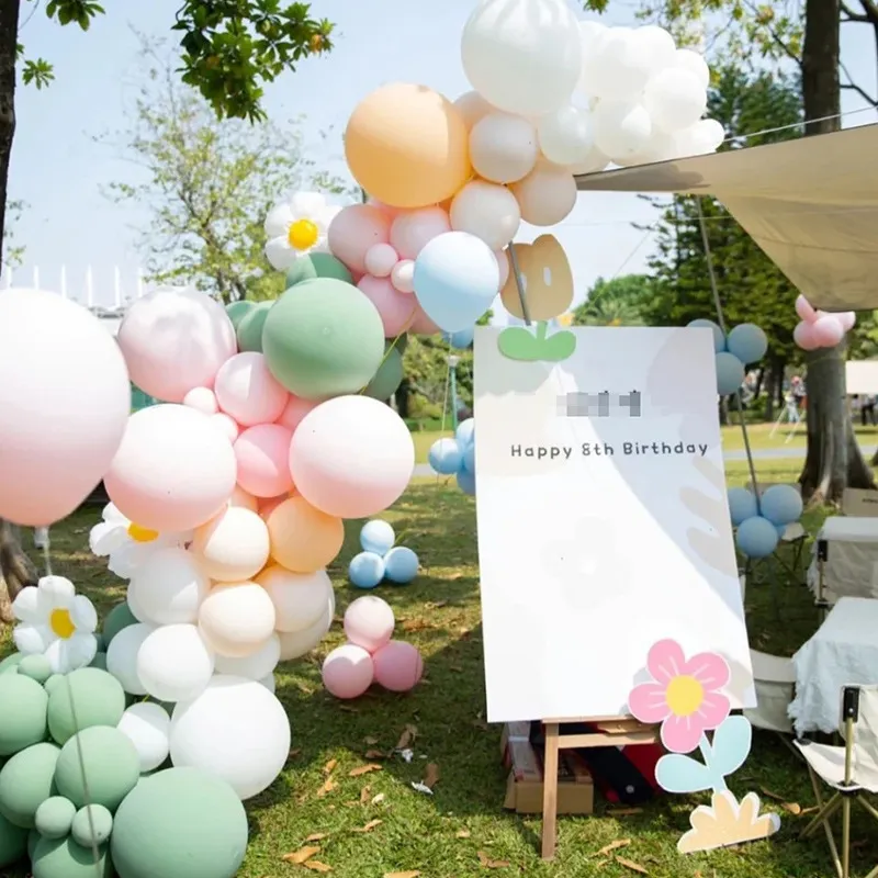 10 Inch Macaron Camping Party Birthday Arrangement Balloons 100Pcs-Pack