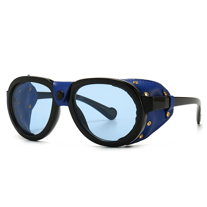 Wholesale Men Punk Polarized Round Frame Sunglasses