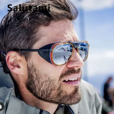 Gafas de sol polarizadas de montura redonda estilo punk para hombre