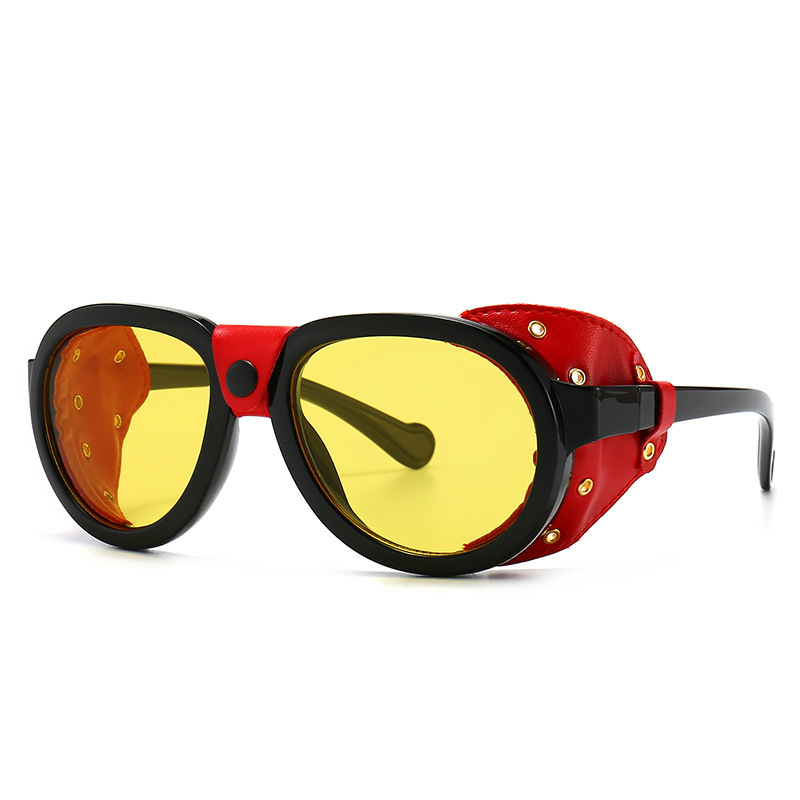 Wholesale Men Punk Polarized Round Frame Sunglasses