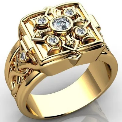 Men Fashion Diamond Alloy Insect Ring