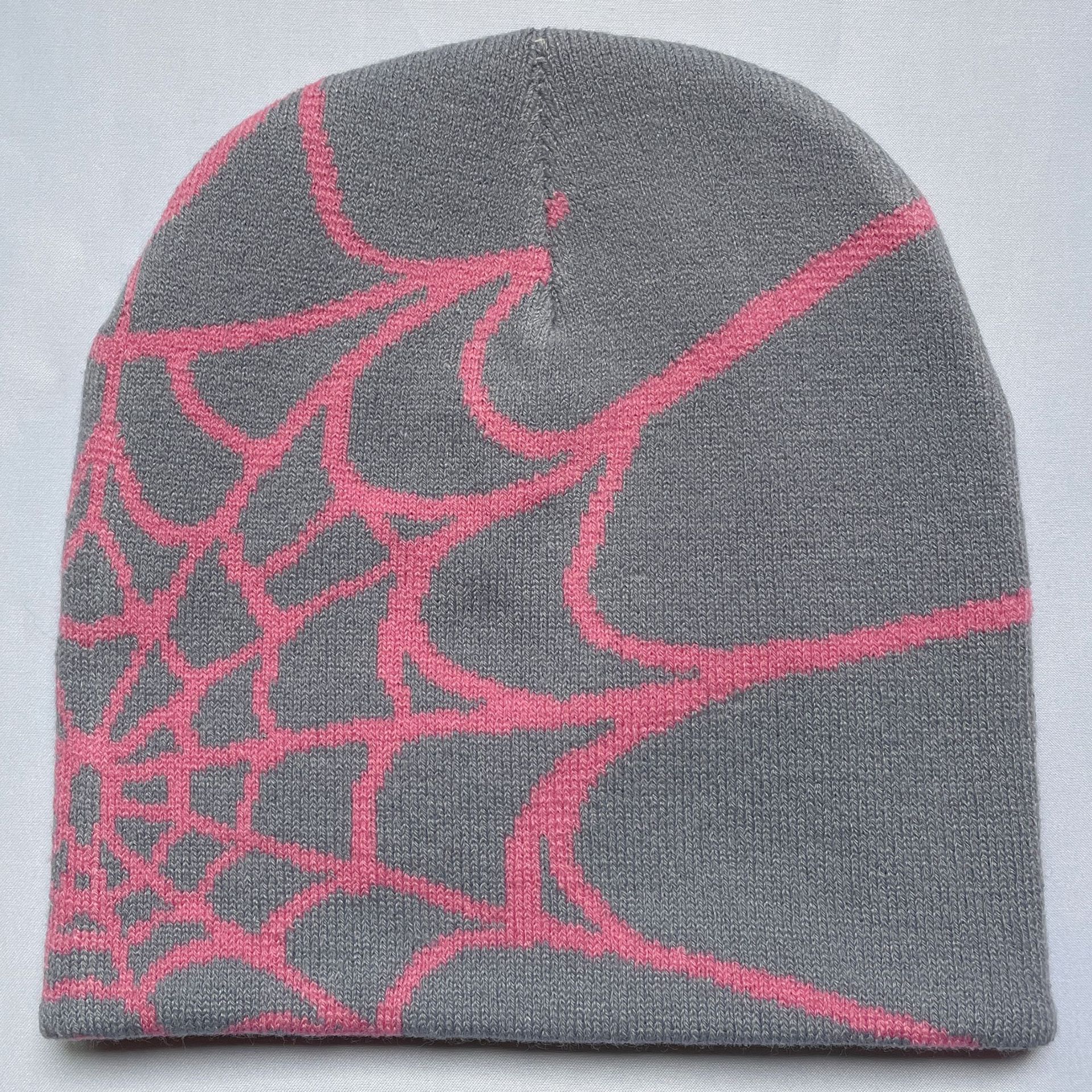 Wholesale Fashion Outdoor Riding Spider Web Jacquard Knitted Hat