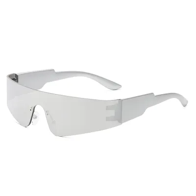 Trendy Punk Tech-Sense Shaped Mirror One-Piece Sunshade Sunglasses