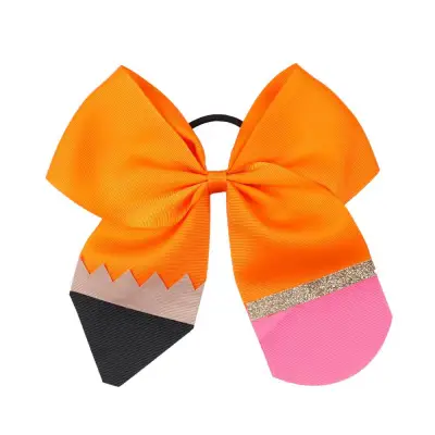 Children Kids Baby Girls Back To School Cute Pencil Bowknot Hair Rope Accessories